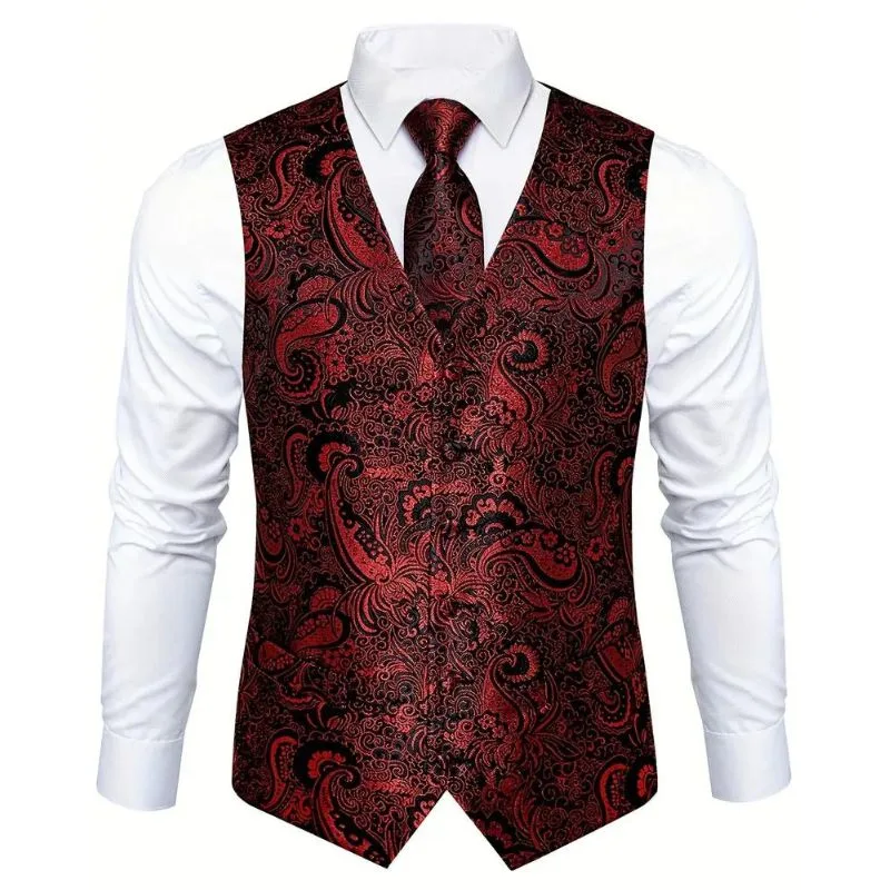 Aanzicht 6 — Gilet voor heren – rood voor bruiloft