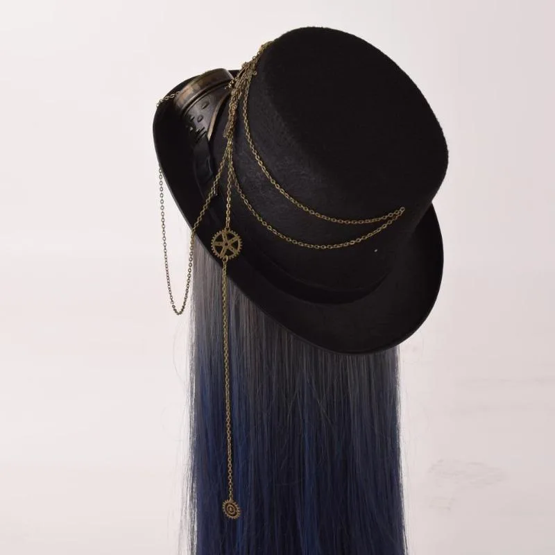 Aanzicht 6 — Steampunk hoed – met ketting