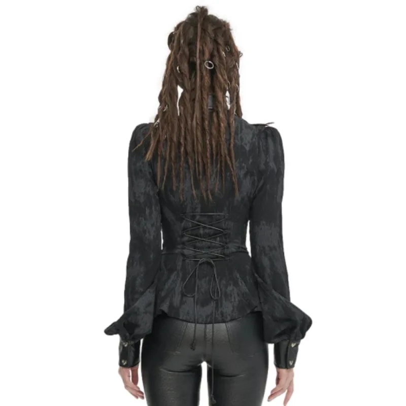 Aanzicht 5 — Steampunk blouse – open kraag