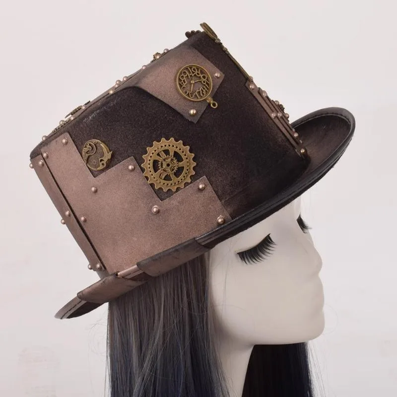 Aanzicht 2 — Steampunk hoed – bruin