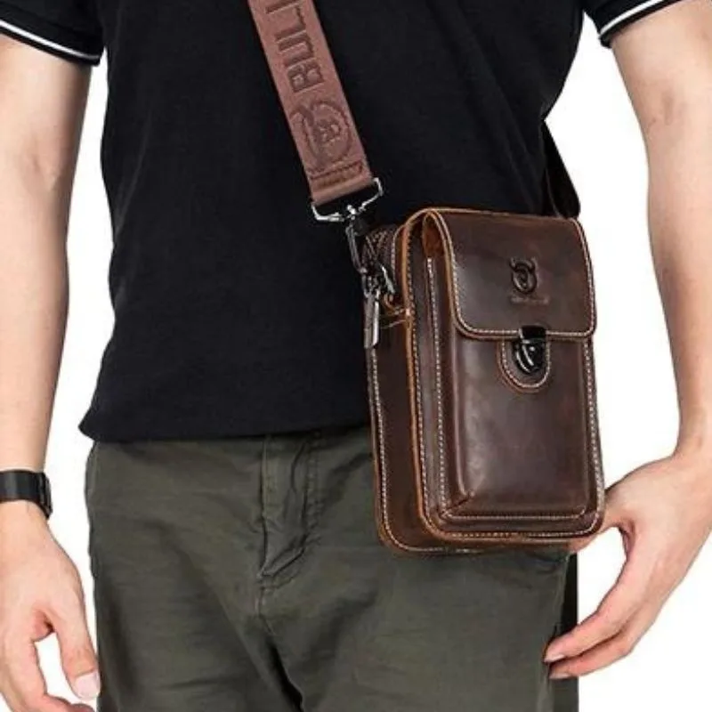 Aanzicht 5 — Clutch voor heren – leer schouderriem