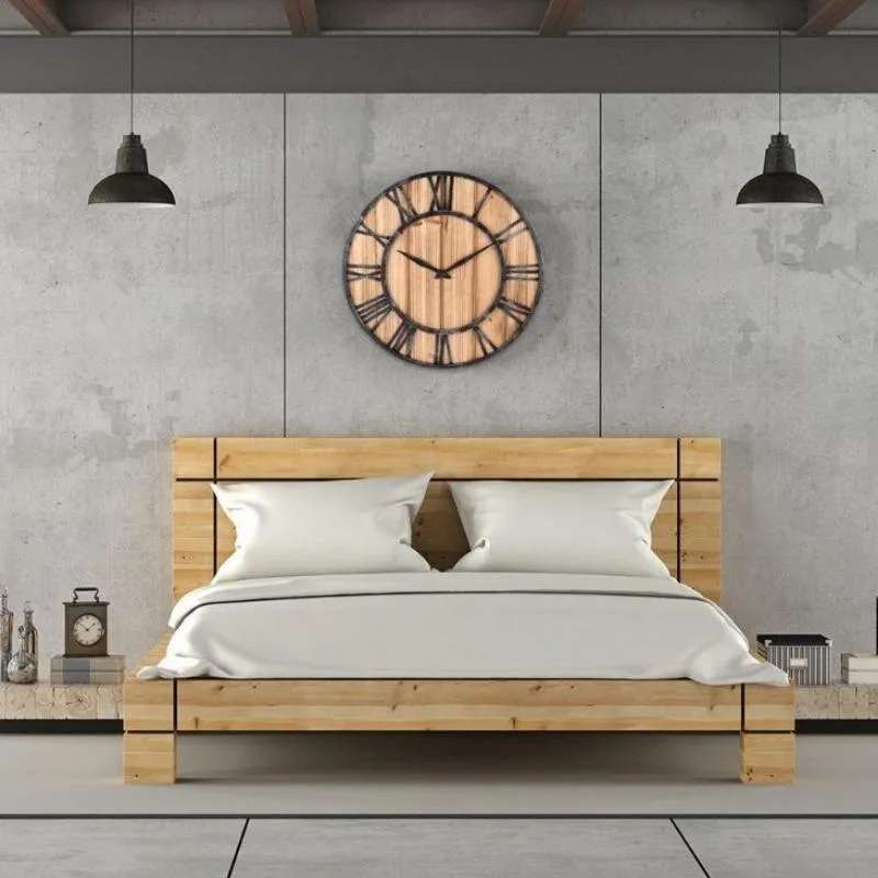 Aanzicht 3 — Steampunk horloge – industrieel van hout en metaal
