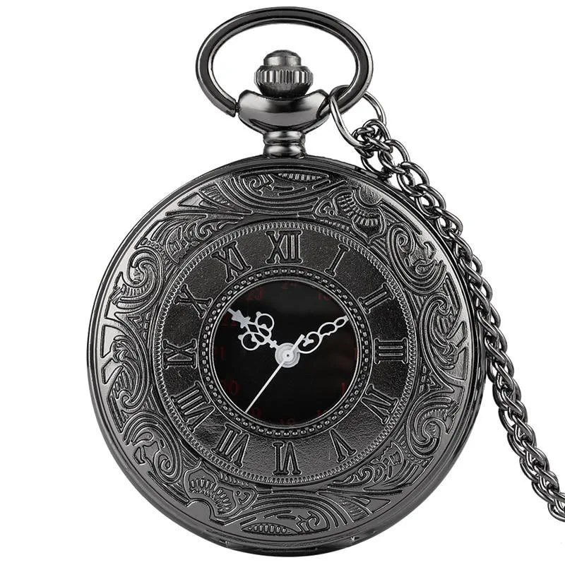 Steampunk zakhorloge – zwart