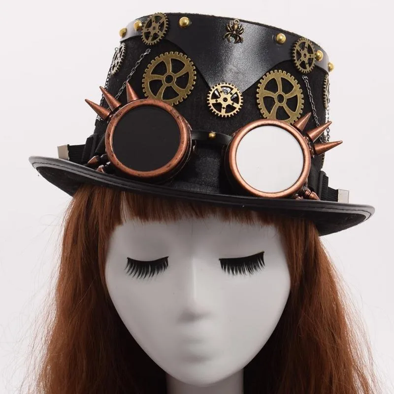 Aanzicht 3 — Steampunk hoed – hoge hoed Cabaret