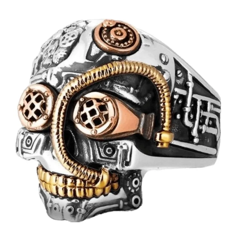 Steampunk ring – schedel