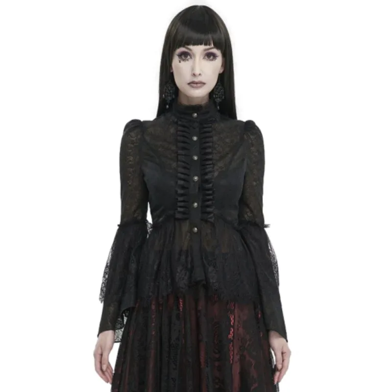 Aanzicht 2 — Blouse met jabot gothic voor dames