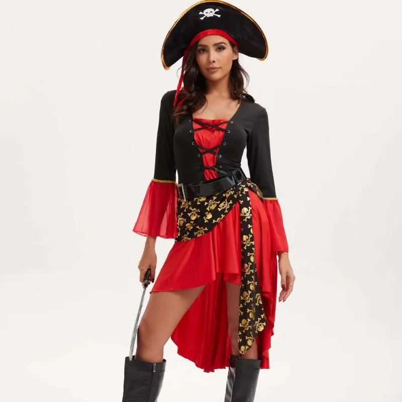 Aanzicht 2 — Steampunk kostuum voor dames – piratenstijl
