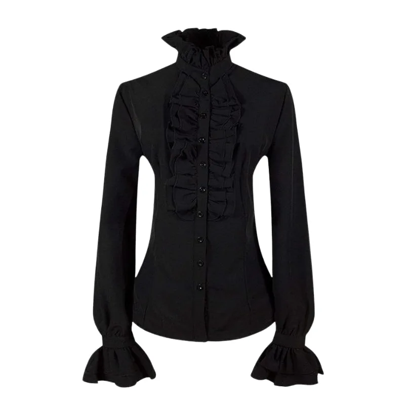 Blouse voor dames – Victoriaans met ruche