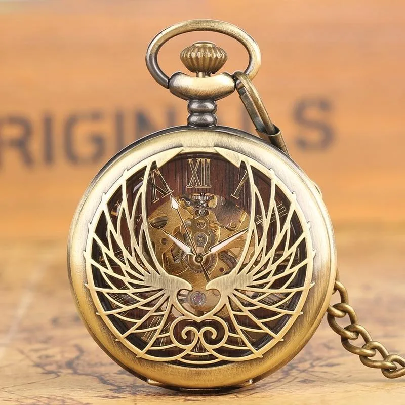 Aanzicht 5 — Steampunk zakhorloge – feniks