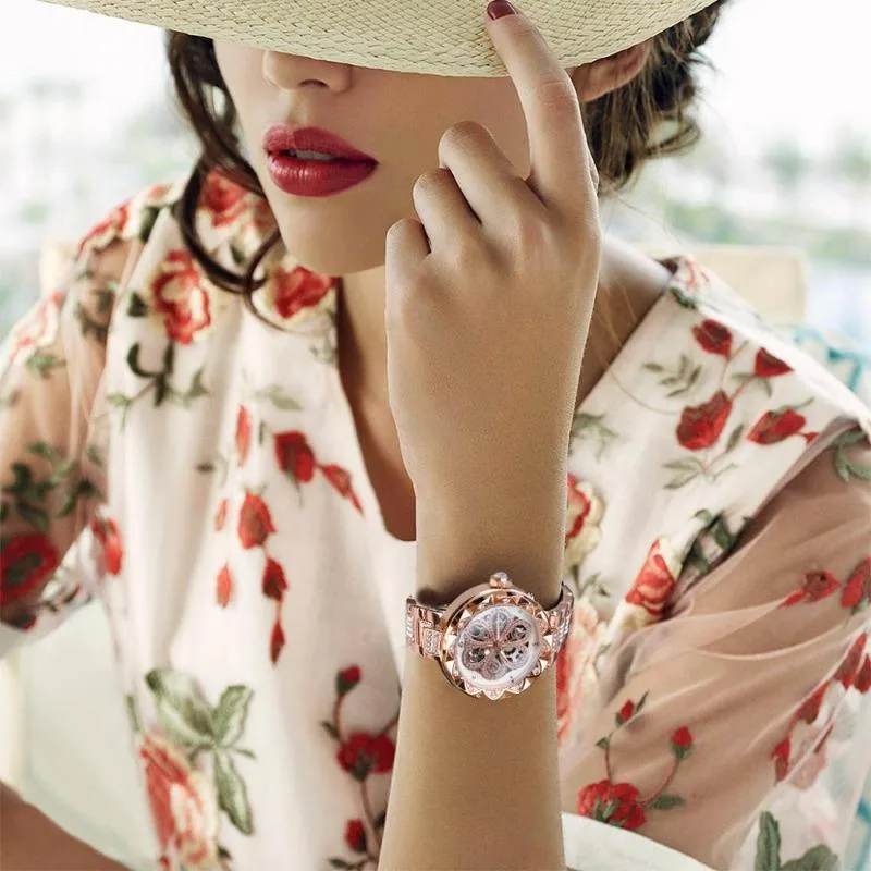 Aanzicht 2 — Skeleton horloge voor dames – elegante stijl