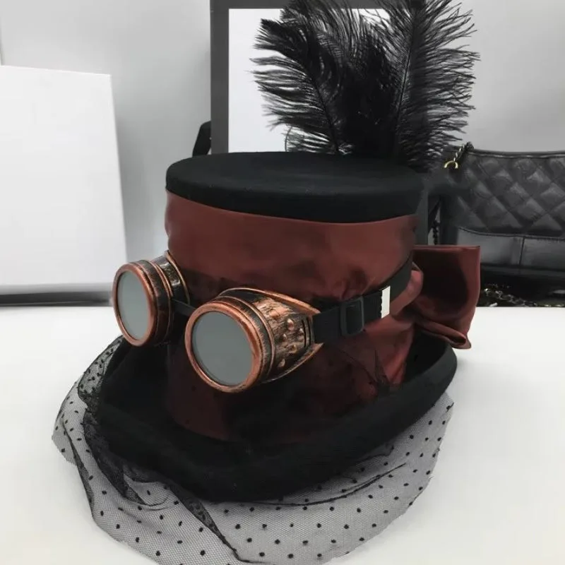 Aanzicht 4 — Steampunk hoed – met sluier