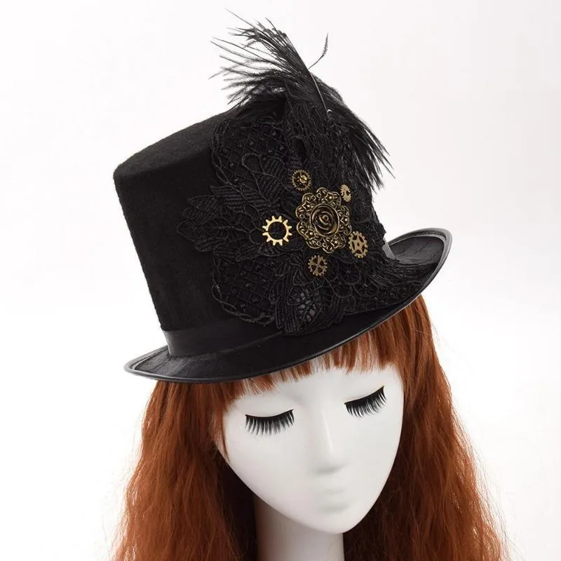 Aanzicht 2 — Steampunk hoed – Victoriaans