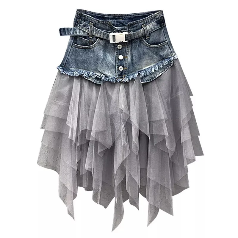 Aanzicht 2 — Rok – jeans en tule