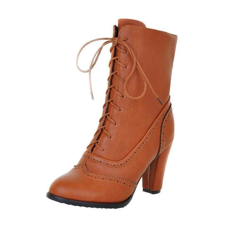 Steampunk enkellaarzen – bruin