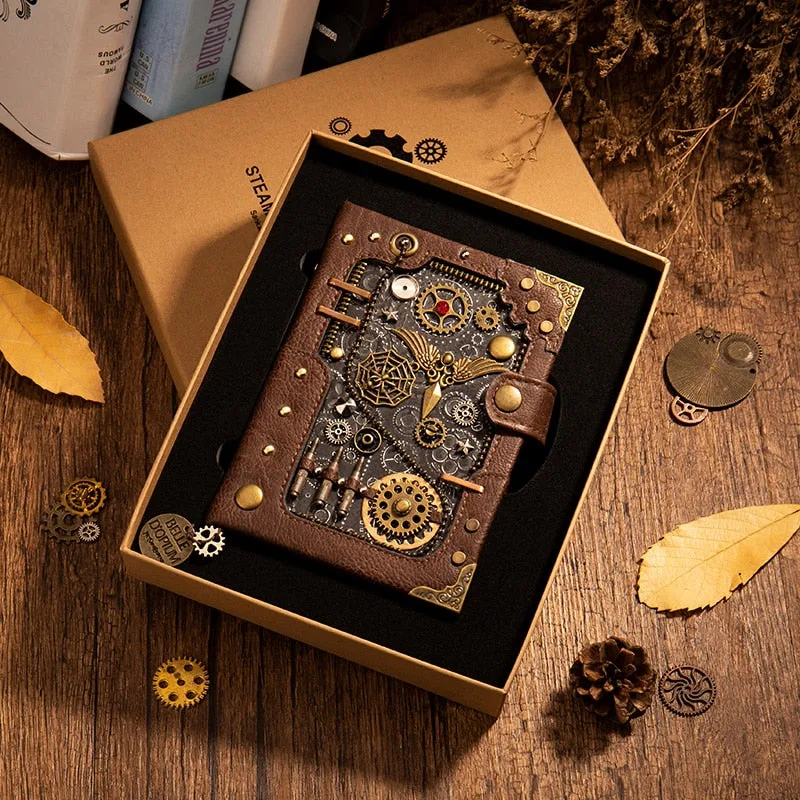 Steampunk notitieboek – van PU Steampunk notitieboek – van PU