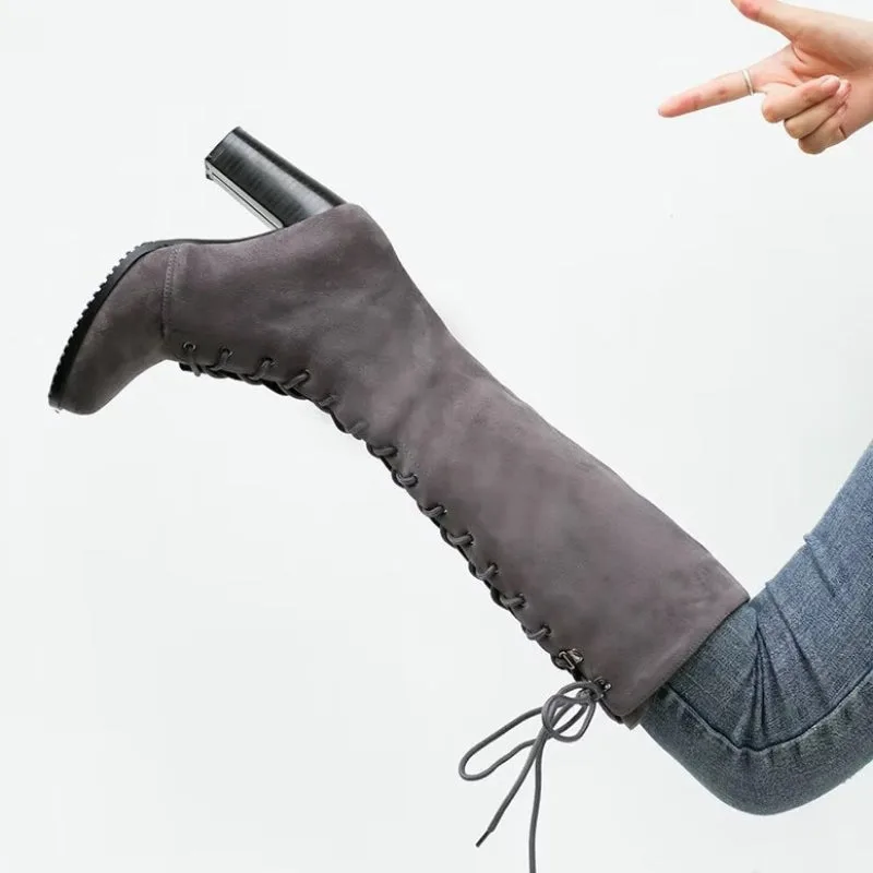Aanzicht 9 — Laars voor dames – hoog met vetersluiting