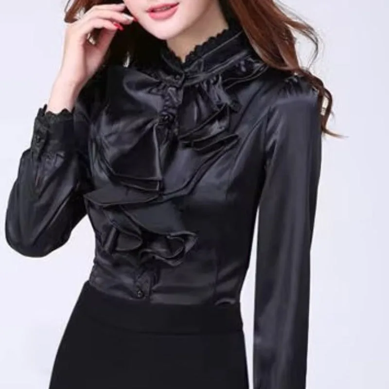 Aanzicht 4 — Steampunk blouse – zwart