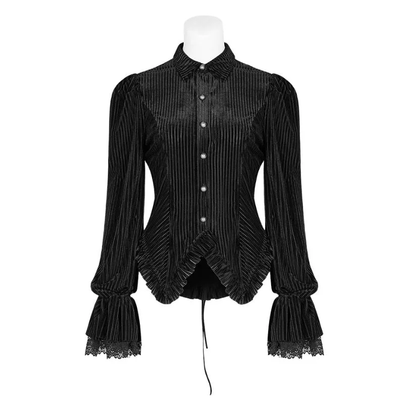 Aanzicht 5 — Steampunk blouse voor dames – gestreept