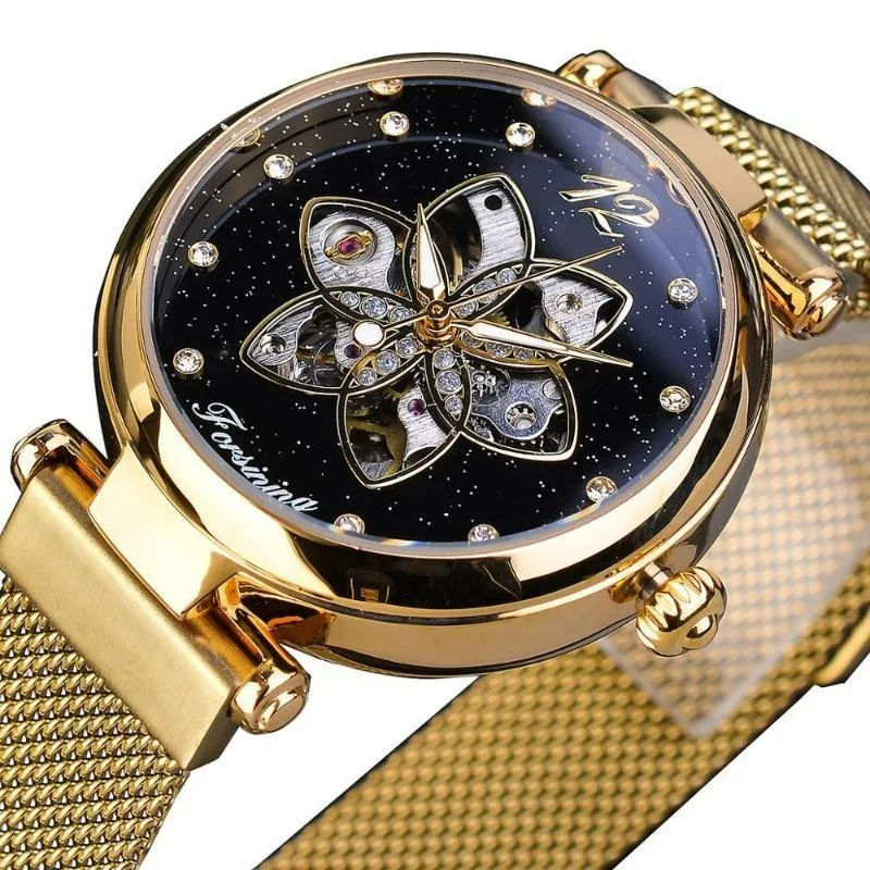 Steampunk horloge voor dames – goudkleurig