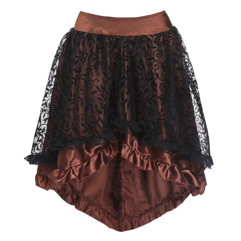 Steampunk rok – kort bruin