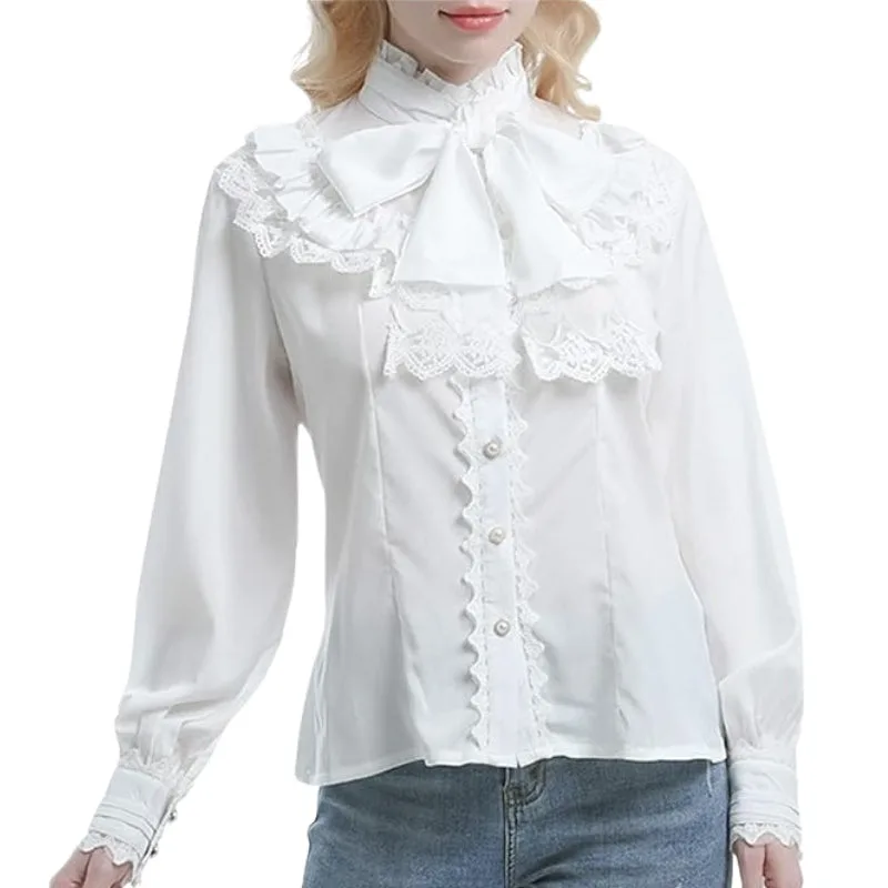 Aanzicht 5 — Steampunk blouse – Victoriaans wit