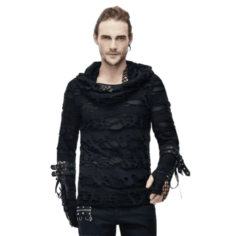 Aanzicht 2 — Trui voor heren – gothic met capuchon