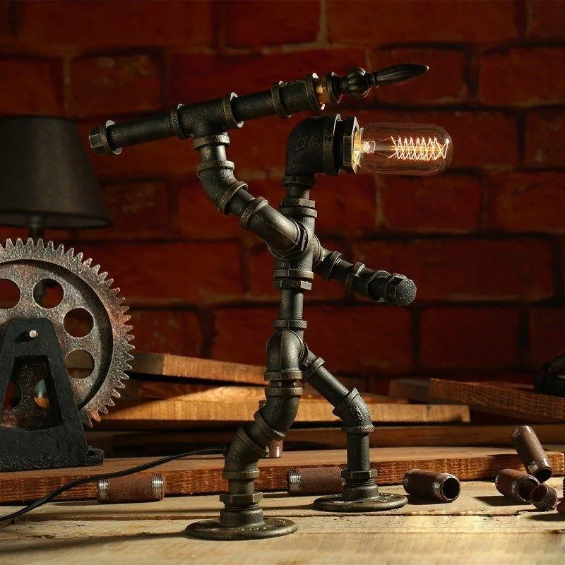 Aanzicht 4 — Steampunk lamp – Robot
