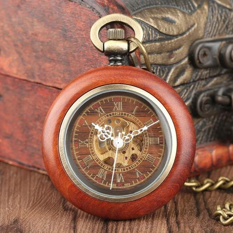 Aanzicht 5 — Steampunk zakhorloge – van hout