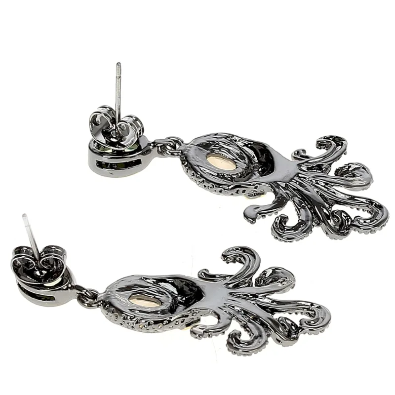 Aanzicht 4 — Steampunk oorbellen – octopus