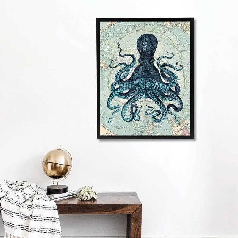 Aanzicht 2 — Wanddecoratie – octopus