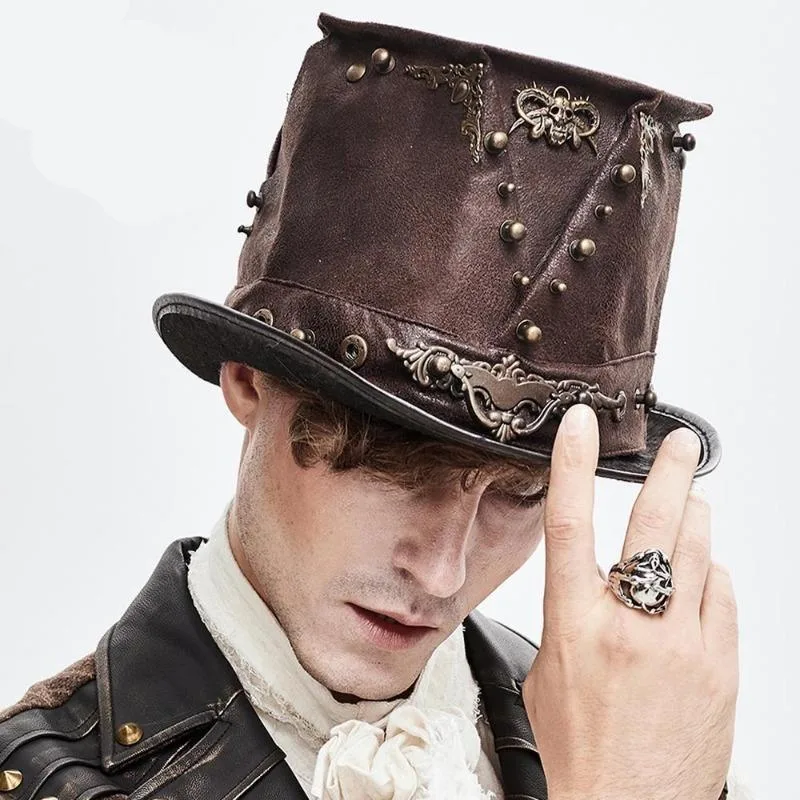 Aanzicht 2 — Steampunk hoed – gothic voor heren, 15 cm