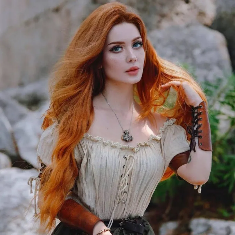 Aanzicht 2 — Steampunk blouse – met blote schouders