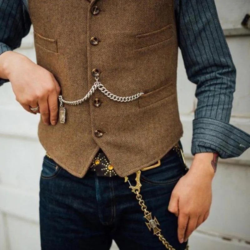 Aanzicht 4 — Steampunk gilet voor heren – mouwloos