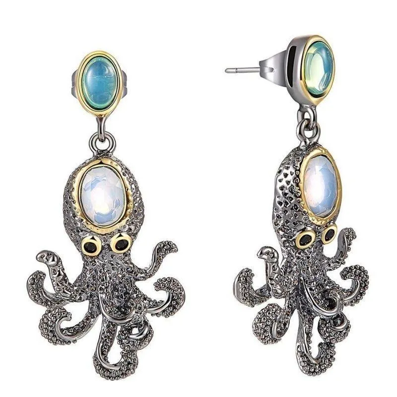 Steampunk oorbellen – octopus