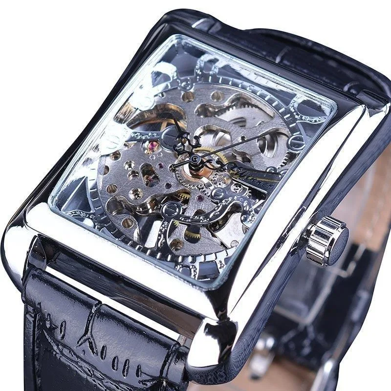 Aanzicht 3 — Skeleton horloge voor heren – rechthoekig
