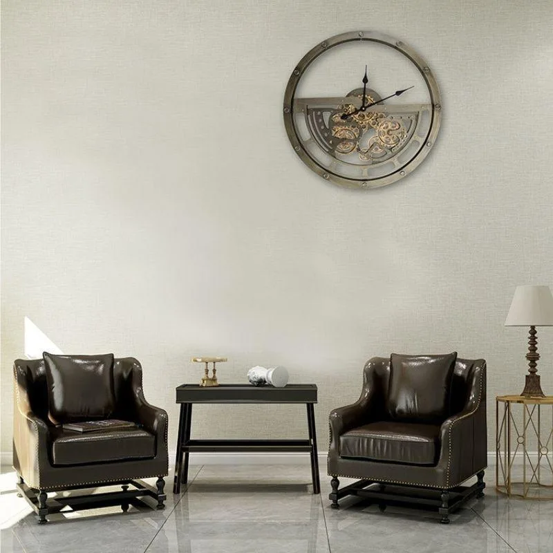 Aanzicht 2 — Steampunk wandklok – industrieel