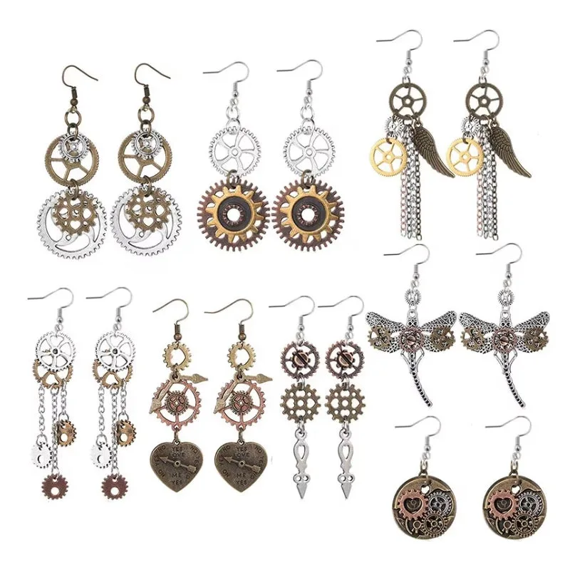 Steampunk oorbellen