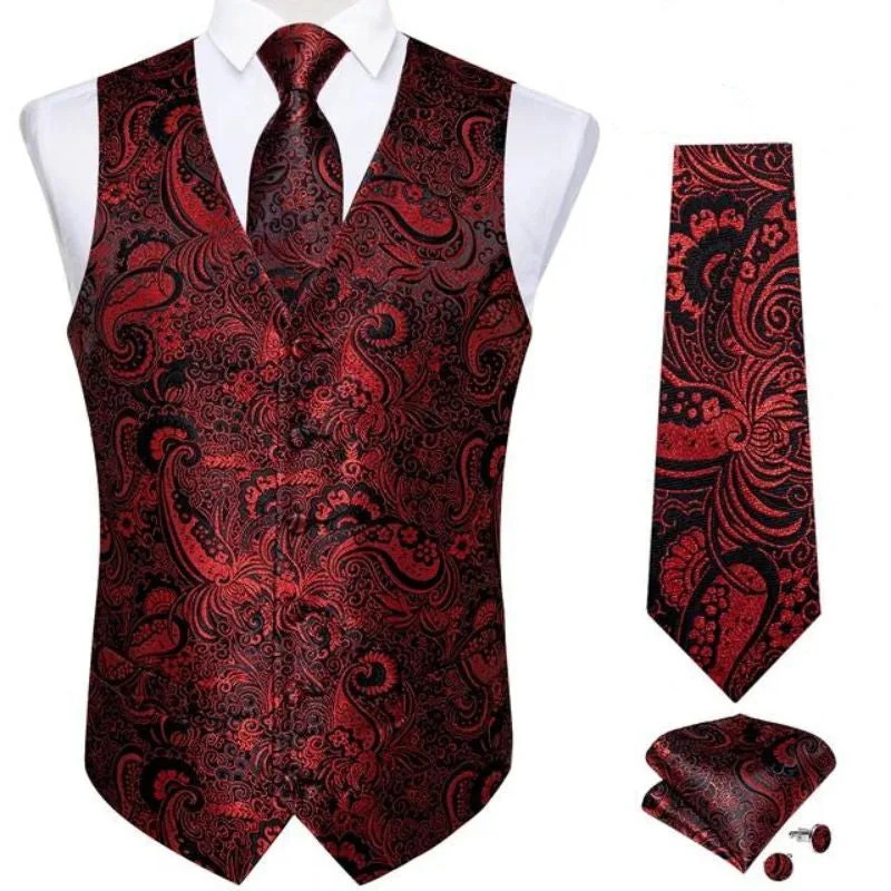 Gilet voor heren – rood voor bruiloft
