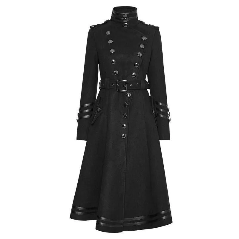 Aanzicht 3 — Mantel voor dames – lang zwart gothic