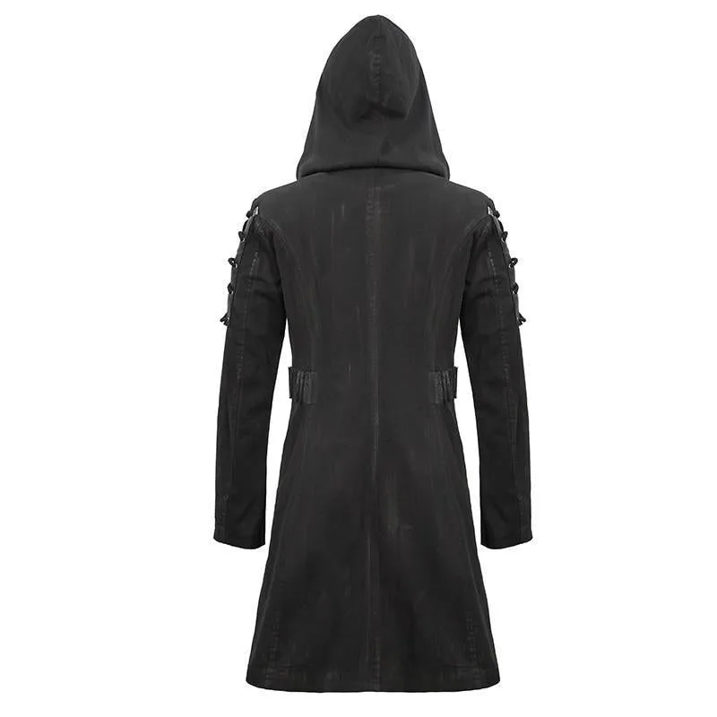 Aanzicht 4 — Steampunk jas – trench jas met capuchon