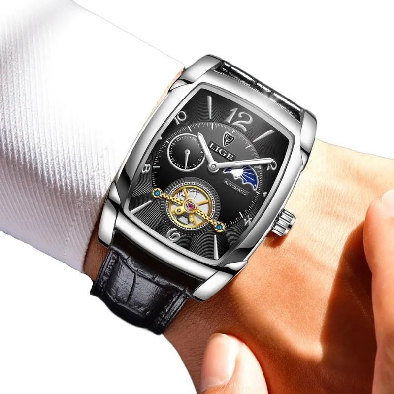 Aanzicht 8 — Horloge voor heren – rechthoekig elegante stijl