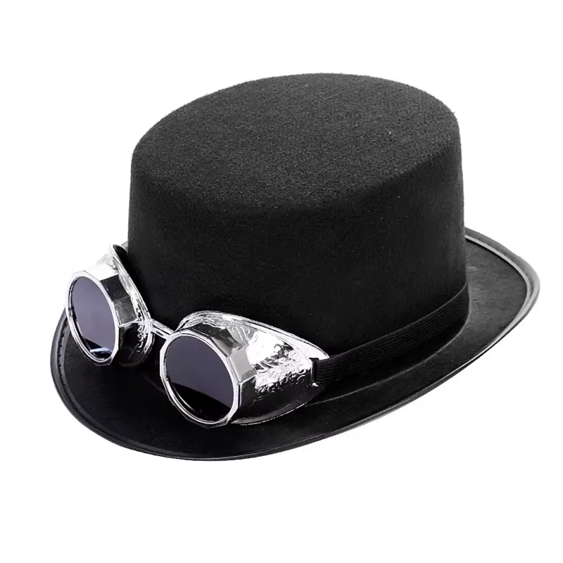 Steampunk hoed – met bril in lasbrilstijl