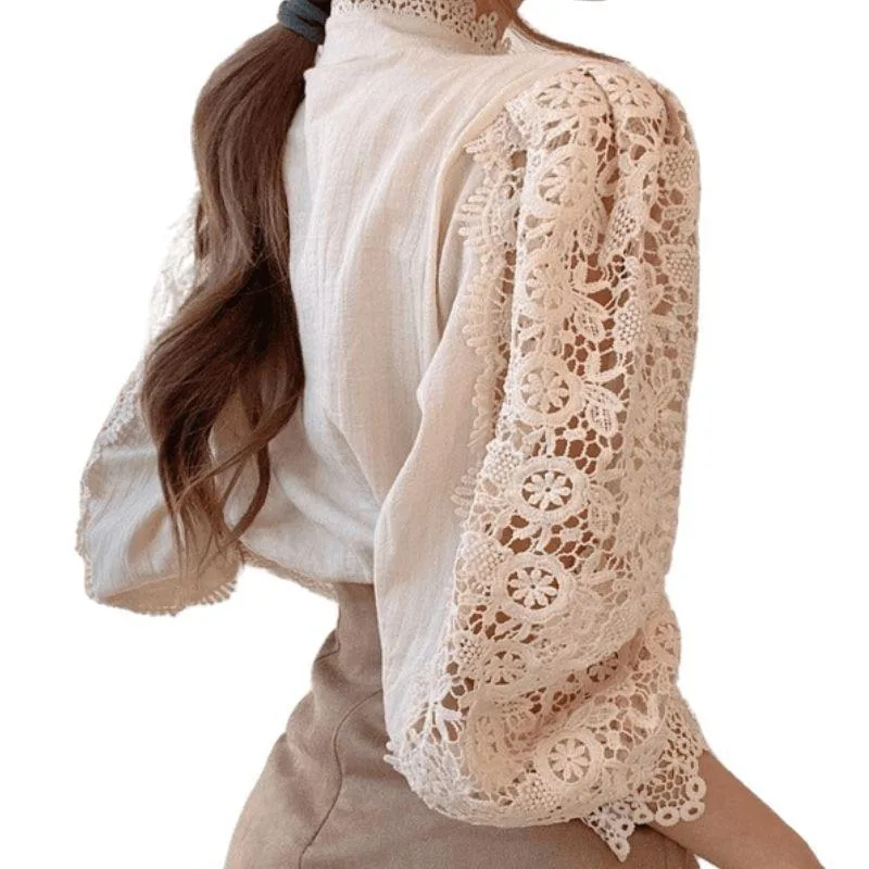 Aanzicht 7 — Blouse – Victoriaans kant opstaande kraag