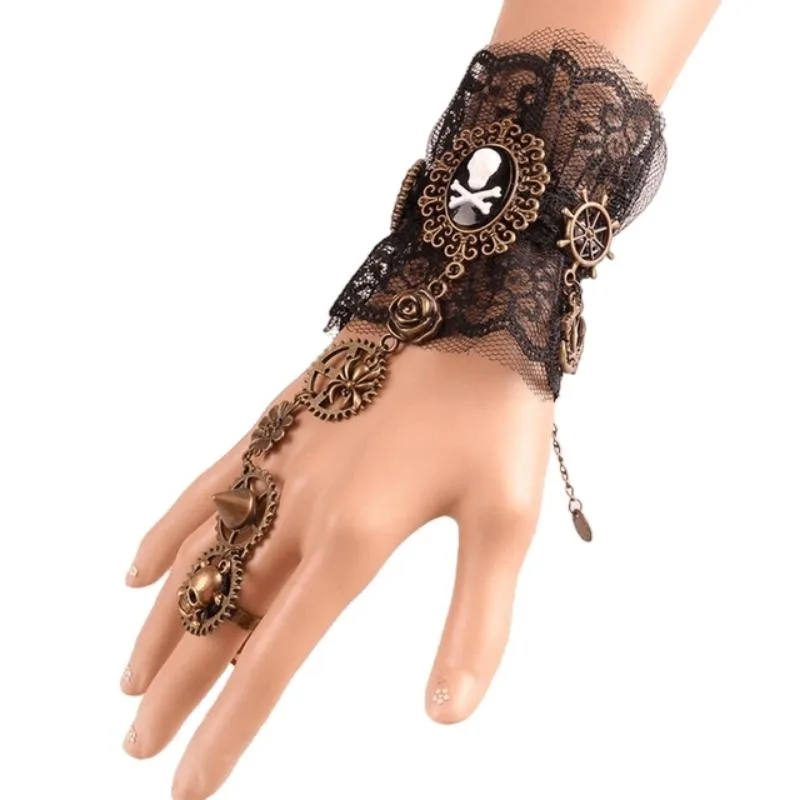 Aanzicht 2 — Steampunk armband – kant