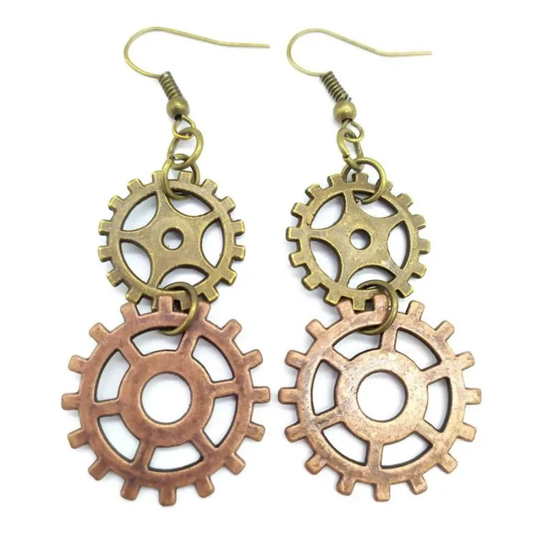Aanzicht 21 — Steampunk oorbellen – hangend