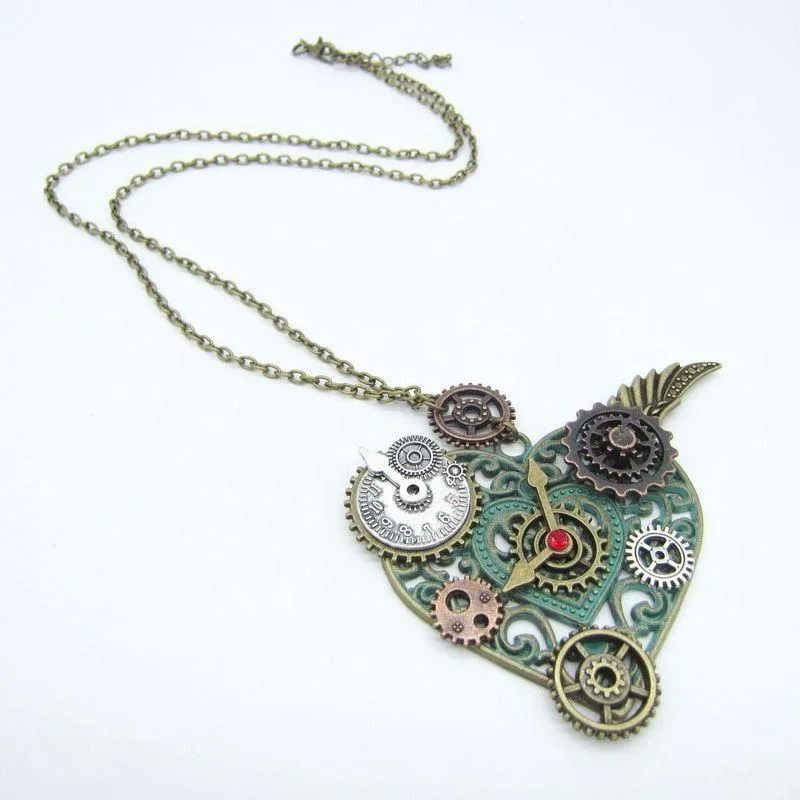 Aanzicht 2 — Steampunk halsketting – hart