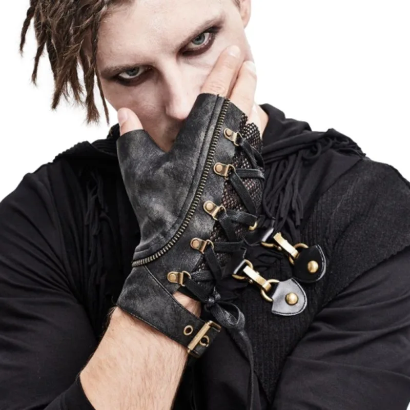 Aanzicht 2 — Vingerloos handschoen voor heren – gothic