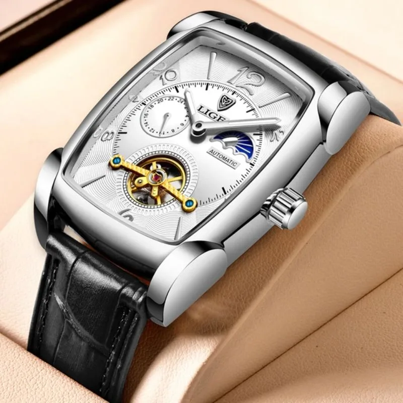 Aanzicht 6 — Horloge voor heren – rechthoekig elegante stijl
