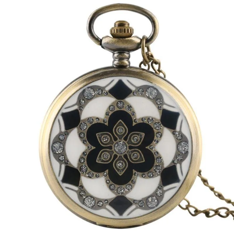 Steampunk zakhorloge – bloemen