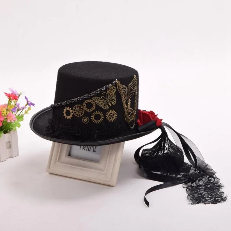 Aanzicht 3 — Steampunk hoed – gothic voor dames